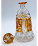 Bohemian Cut Amber Flower Decanter | Please Read