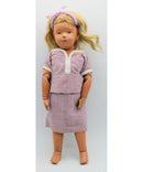 Schoenhut Wooden Spring Jointed Doll in Purple Outfit | Please Read