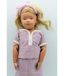 Schoenhut Wooden Spring Jointed Doll in Purple Outfit | Please Read