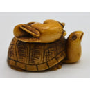 Signed Japanese Vintage Hand Crafted Turtle & Bunny Netsuke