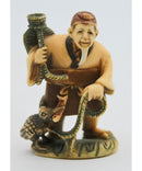Antique Signed Japanese Netsuke - Man, Bird & Fish