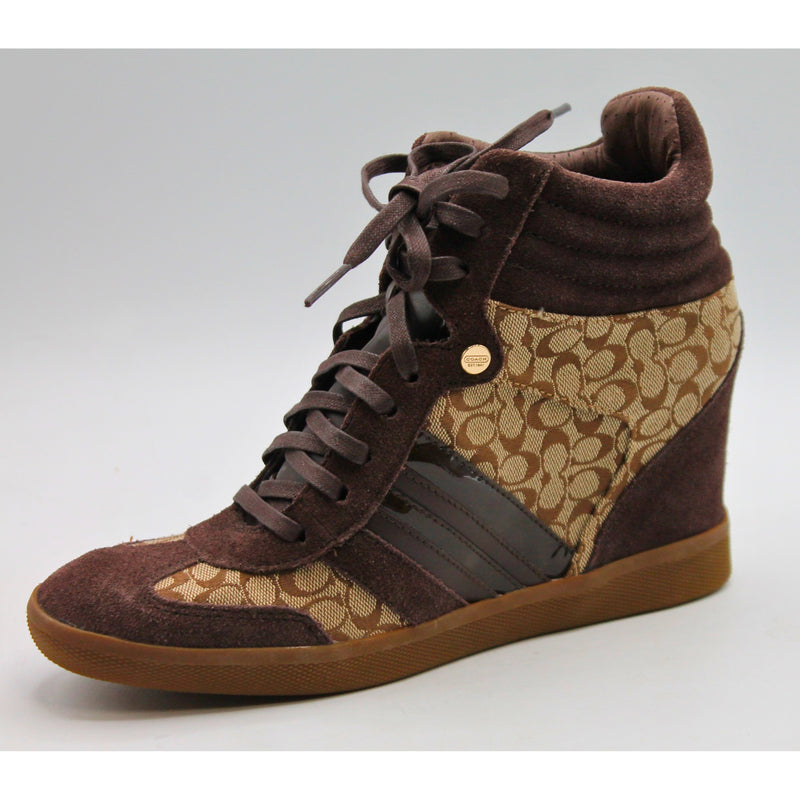 Coach Brown Alara Womens Signature Wedge Sneaker - Size 9.5M | Please Read