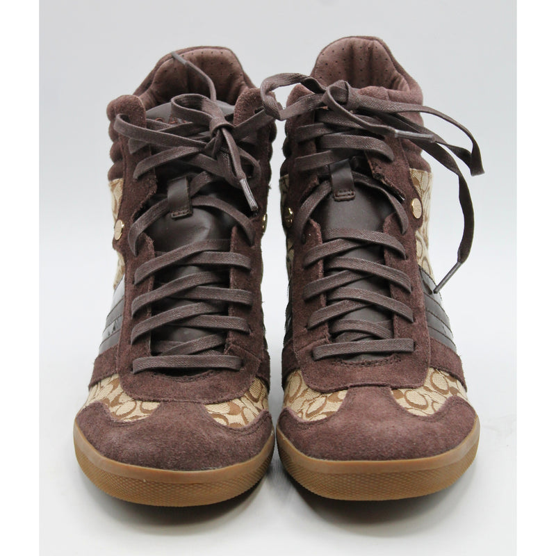 Coach Brown Alara Womens Signature Wedge Sneaker - Size 9.5M | Please Read