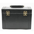 Bentony Square Combination Lock Box - Black Leather