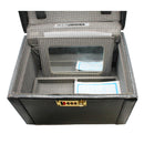 Bentony Square Combination Lock Box - Black Leather