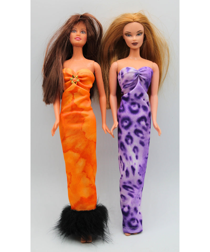 Lot of 2: Barbie & Hamilton Toy Dolls - Purple & Orange