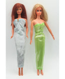 Lot of 2: Barbies in Green and Blue Dresses | Please Read