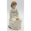 Lot of 2: Nadal Sitting GIrl Figurines - Long & Short Hair