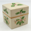 Lot of 4: Holiday Decorations - Sleigh, Leaf Dish & Holly Box | Please Read