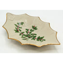 Lot of 4: Holiday Decorations - Sleigh, Leaf Dish & Holly Box | Please Read