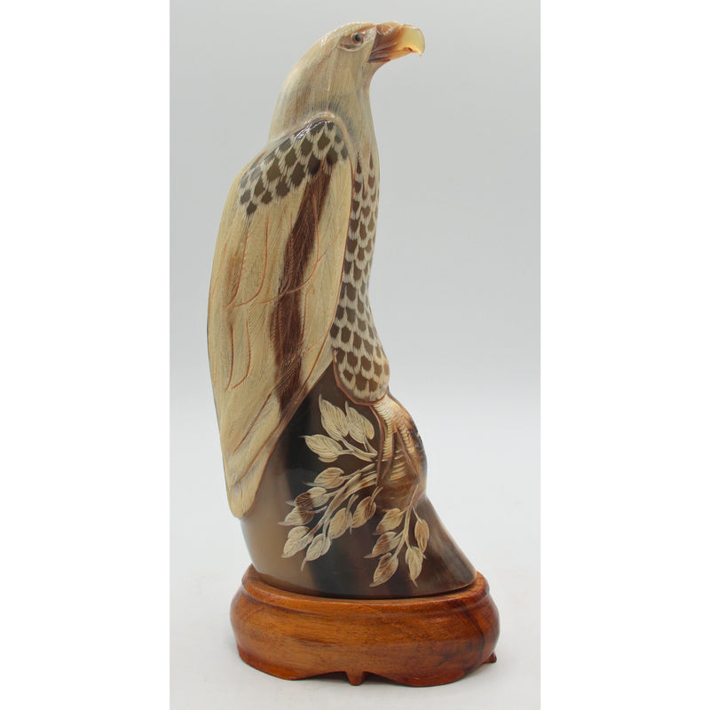 Horn Carved Eagle Figurines