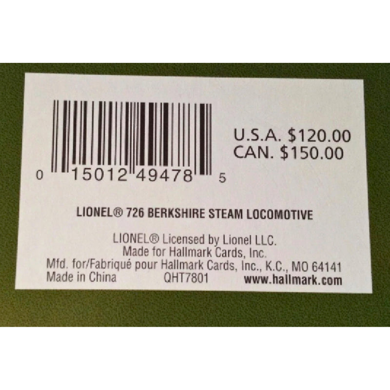 Hallmark Lionel 726 Berkshire Steam Locomotive with COA