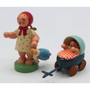 lot of 2: Wendt & Kuhn Girl with Doll & Baby Carriage