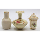 Lot of 3: Miniature Cream and Gold Vases