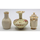 Lot of 3: Miniature Cream and Gold Vases