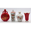 Lot of 4: Miniature Red Floral Vases | Please Read