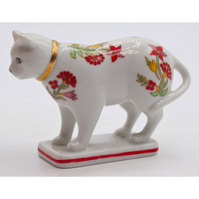 Lot of 3: Franklin Mint Curio Cabinet Cats - Floral