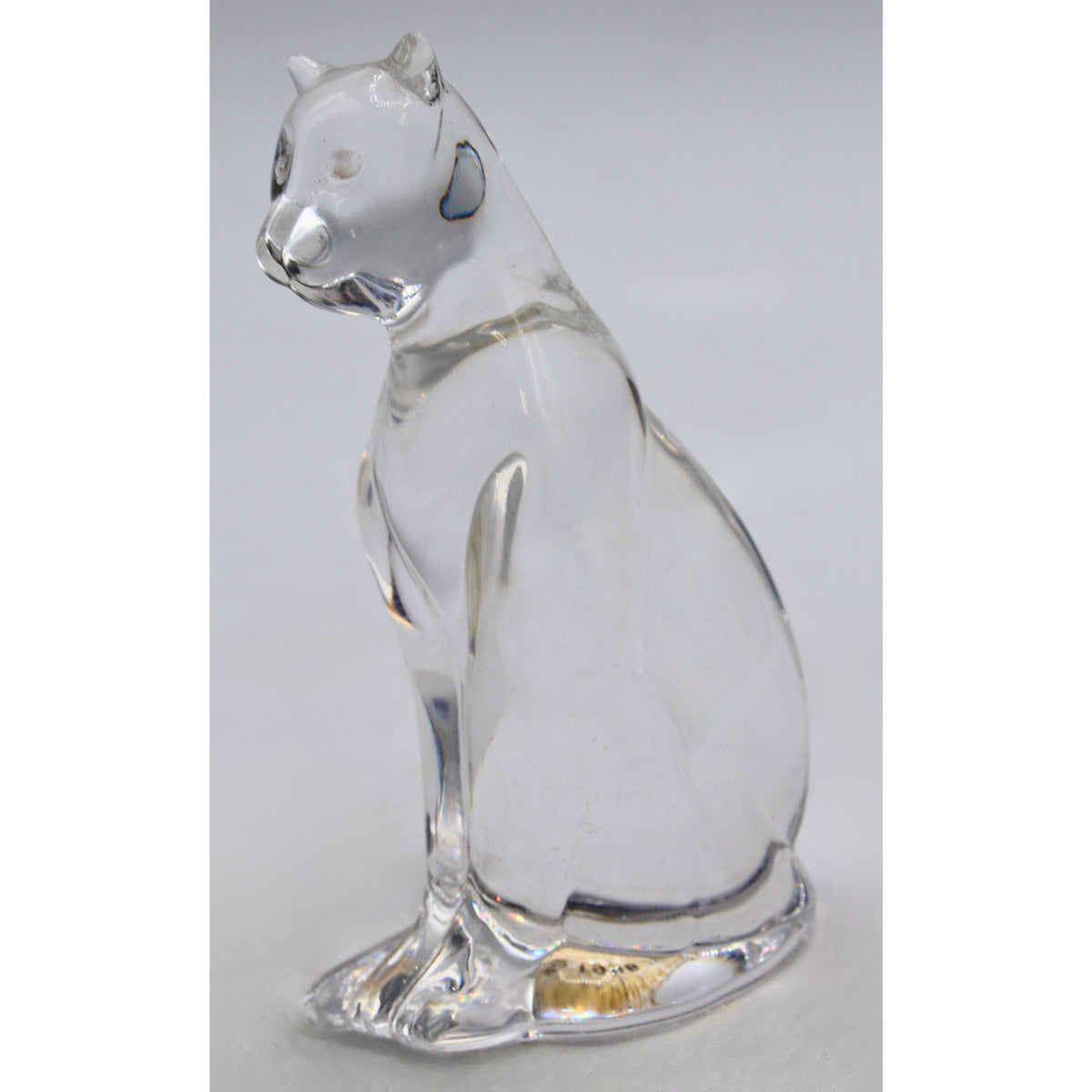 Lot of 3: Franklin Mint Curio Cabinet Cats - Clear, Blue, White