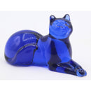 Lot of 3: Franklin Mint Curio Cabinet Cats - Clear, Blue, White