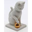 Lot of 3: Franklin Mint Curio Cabinet Cats - Clear, Blue, White