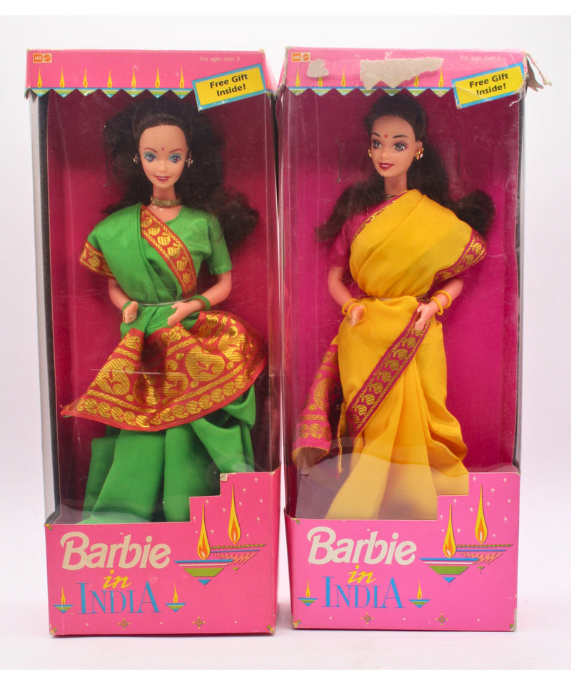 Barbie 9910 | Lot of 2: Barbie in India - Green & Yellow Sari