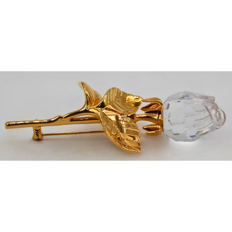 Lot of 2: Gold Flower Box & Rose Pin Brooch | Please Read