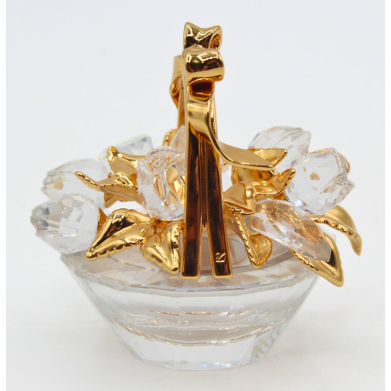 Lot of 2: Gold Flower Box & Rose Pin Brooch | Please Read