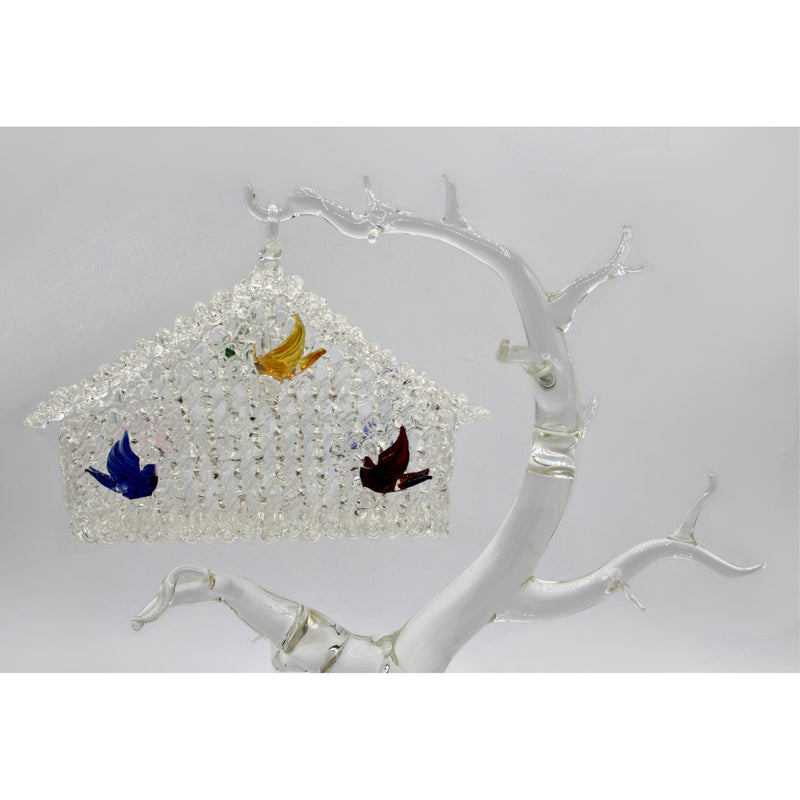 Blown Glass Tree & Bird House