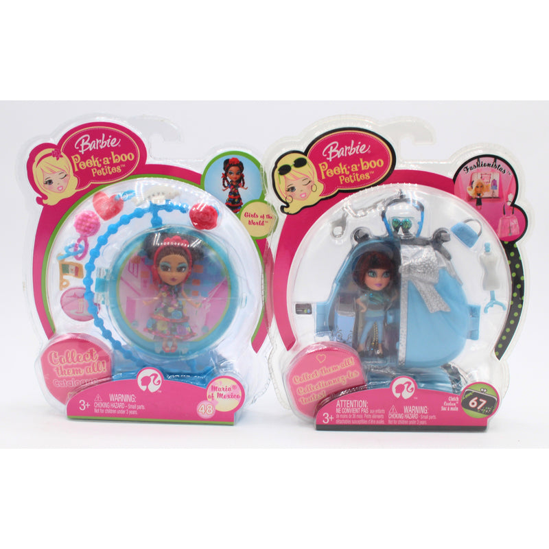 Lot of 2: Barbie Peek-a-boo Petites - Clutch Carleen & Maria of Mexico