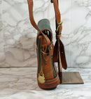 Dooney & Bourke Purse: Green and Tan AWL Carrier Shoulder Bag