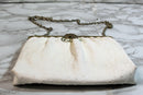 Harry Levine Purse: White Ostrich Leather Evening Clutch Bag
