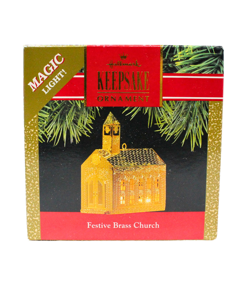 Hallmark Ornament: 1991 Festive Brass Church | QLX7179