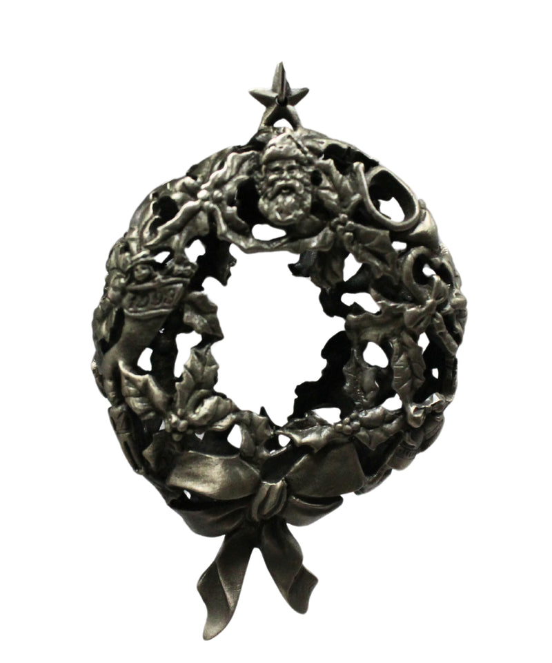 Hallmark Ornament: 1993 Glowing Pewter Wreath  | QX5302