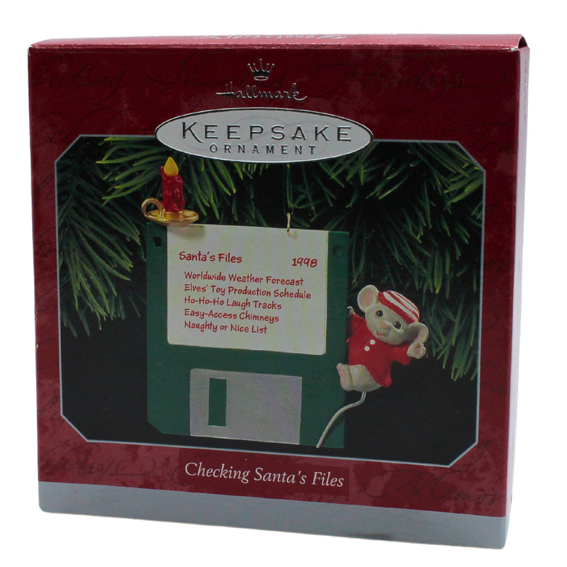 Hallmark Ornament: 1998 Checking Santa's Files | QX6806