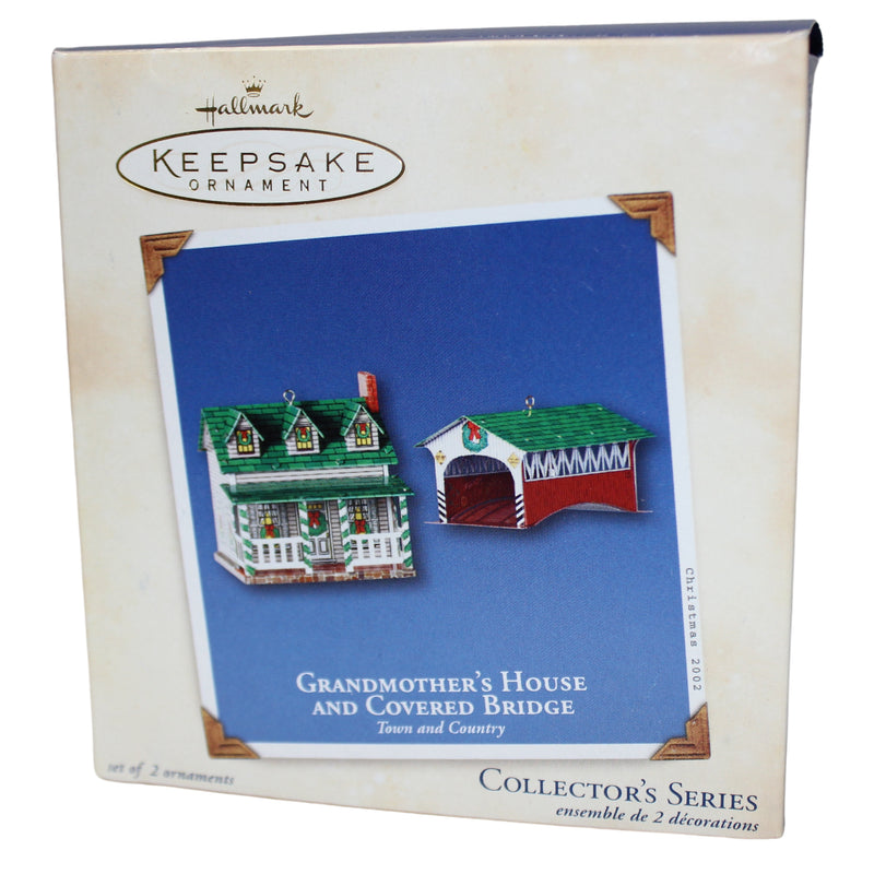 Hallmark Ornament: 2002 Grandmother's House and Covered Bridge | QX8156