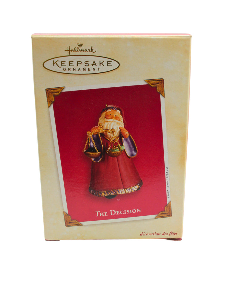 Hallmark Ornament: 2003 The Decision | QXG8569 | Santa