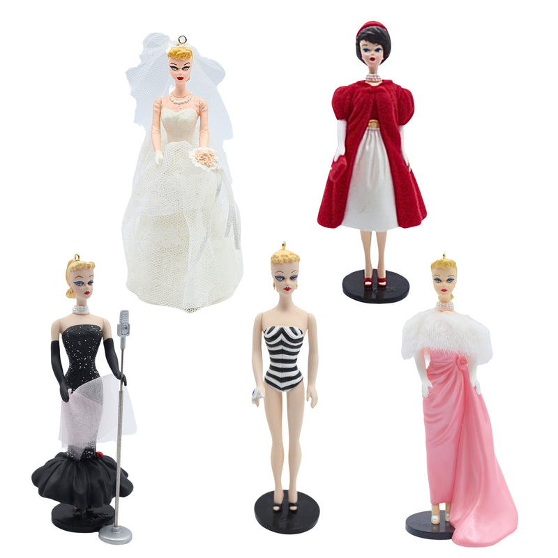 Set of 5 Nostalgic Barbie Series Hallmark Ornaments | 1994-1998