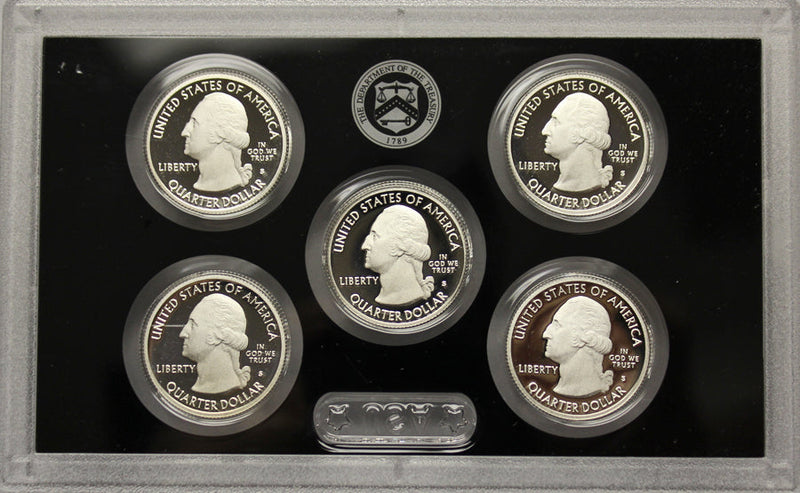 2014 America the Beautiful Quarter Proof Set 90% Silver (OGP) 5 coins