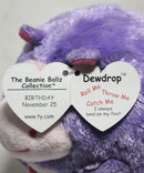Beanie Ballz- Dewdrop the Hippopotamus, Solid Eyes