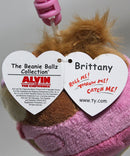 Ty Beanie Ballz (Plastic Key Clip) - Brittany the Chipmunk