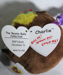 Ty Beanie Ballz (Plastic Key Clip) - Charlie the Baboon