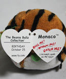 Ty Beanie Ballz (Plastic Key Clip) - Monaco the Tiger