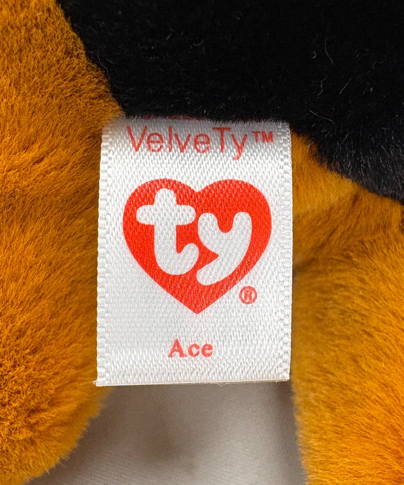 Ty Beanie Bellies - Ace the German Shepherd, Glitter Eyes