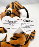Ty Beanie Bellies - Clawdia the Tiger, Glitter Eyes