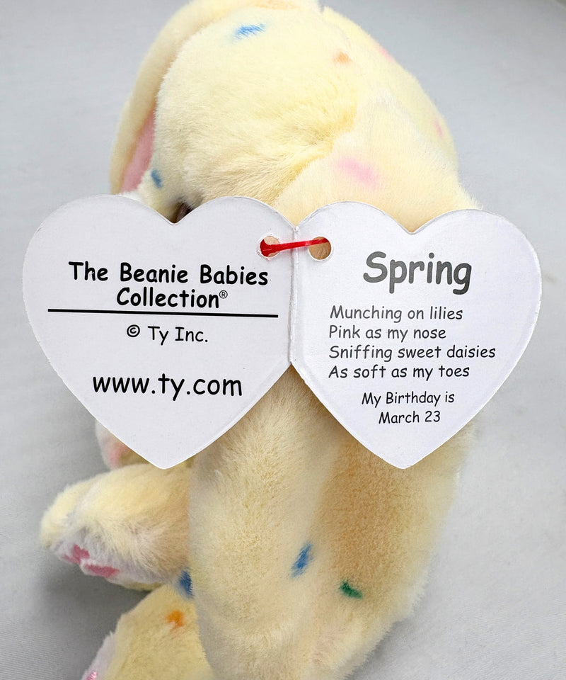 Ty Beanie Bellies - Spring the Bunny, Glitter Eyes, Easter, Spring