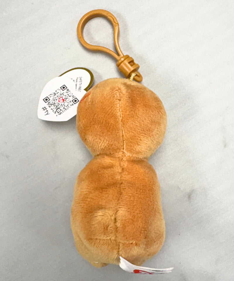 Ty Beanie Bellies (Key Clip) - Cookie the Gingerbread Man, Glitter Eyes, Christmas Holiday