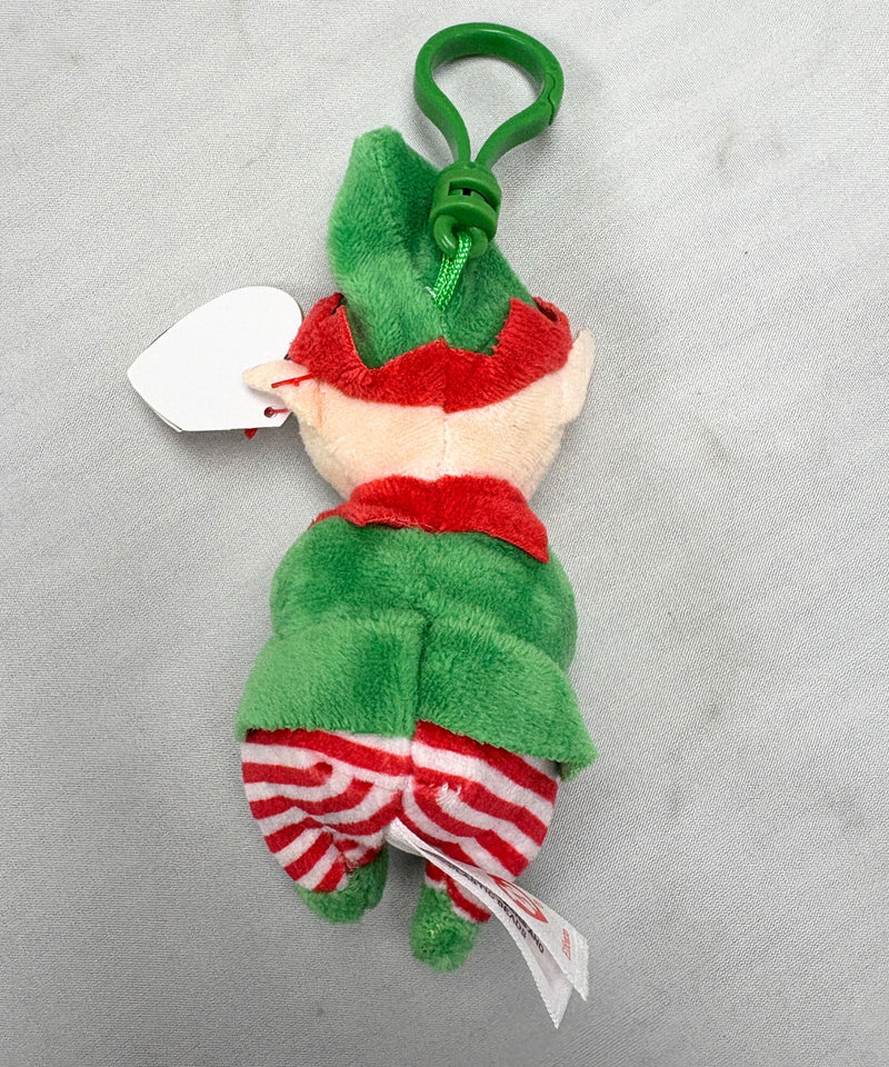 Ty Beanie Bellies (Key Clip) - Elfonzo the Elf, Glitter Eyes, Christmas Holiday
