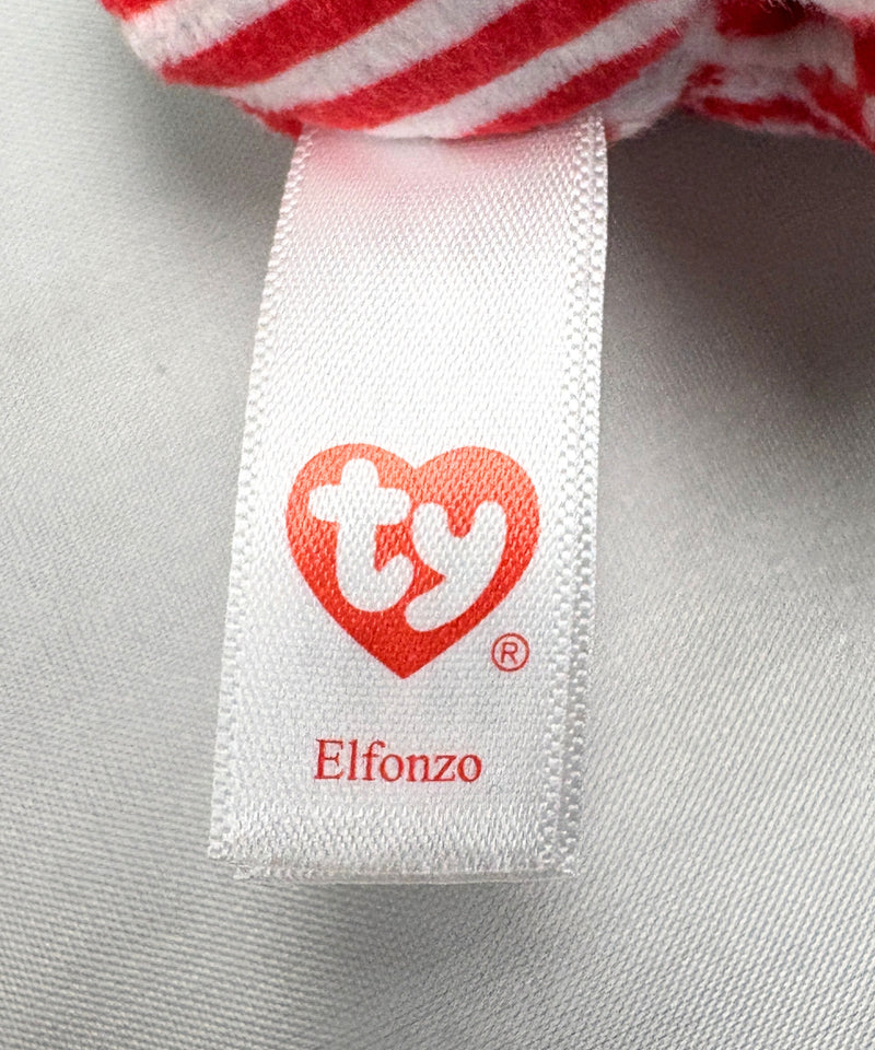Ty Beanie Bellies (Key Clip) - Elfonzo the Elf, Glitter Eyes, Christmas Holiday