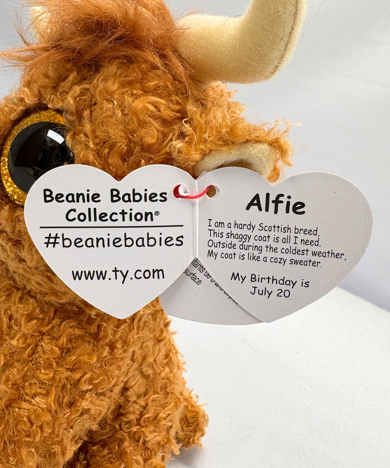 Ty Beanie Boos - Alfie the Longhorn Bull, Glitter Eyes