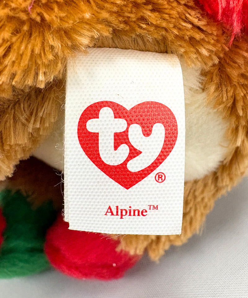 Ty Beanie Boos - Alpine(2013 redesign) the Reindeer, Glitter Eyes, Winter holidays, Christmas, 2013 redesign